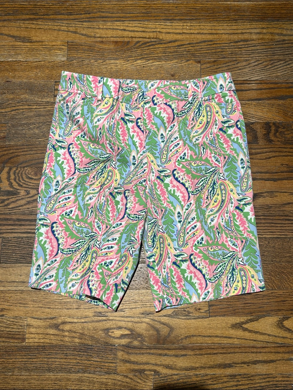 Talbots Perfect Short 10 Multi Paisley Stretch Bermuda Shorts